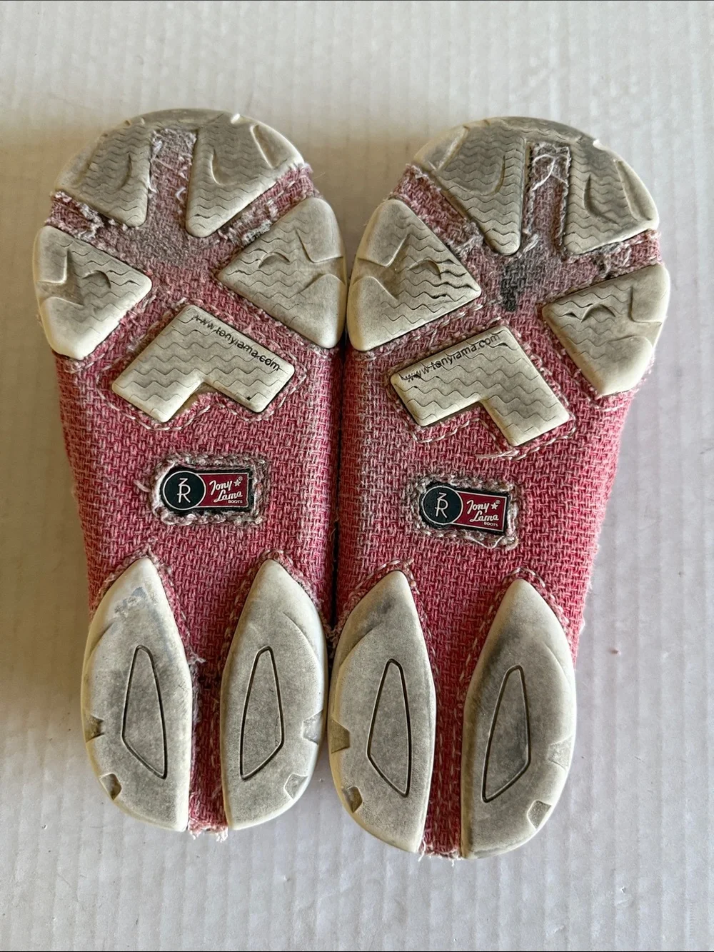 Tony Lama Lipstick Pink Canvas Slip On Shoes